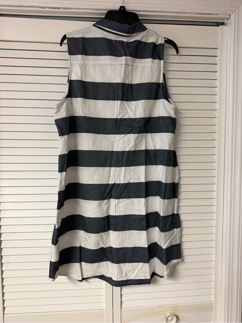 Old Navy Navy and White Striped Button-Up Tunic Dress - Picture 4 of 4